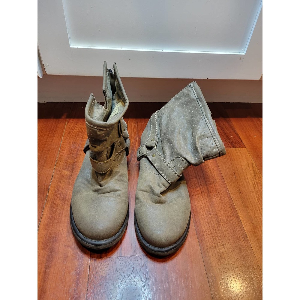 ROXY Holliston Distressed Moto Boots Sage/Grey